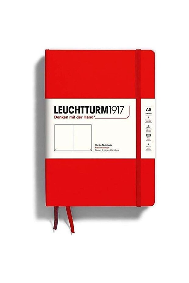 Leuchttrum 1917 Medium(A5) Yumuşak Kapak, Noktalı, 123 Numaralandırılmış Sayfa Defter Fox Red 367266 - 1