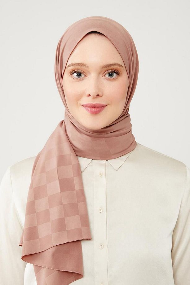 Taba Dama Desen Jakarlı Elegance Şal - 3