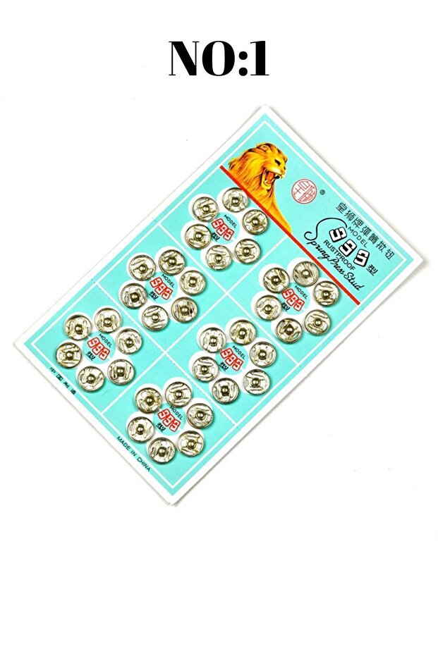 Silver Colored Snap Button - Number 1 - 1