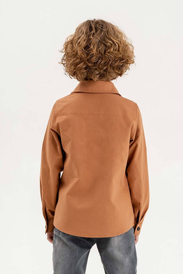 قميص أساسي للأولاد بأكمام طويلة قابل للطي - 5