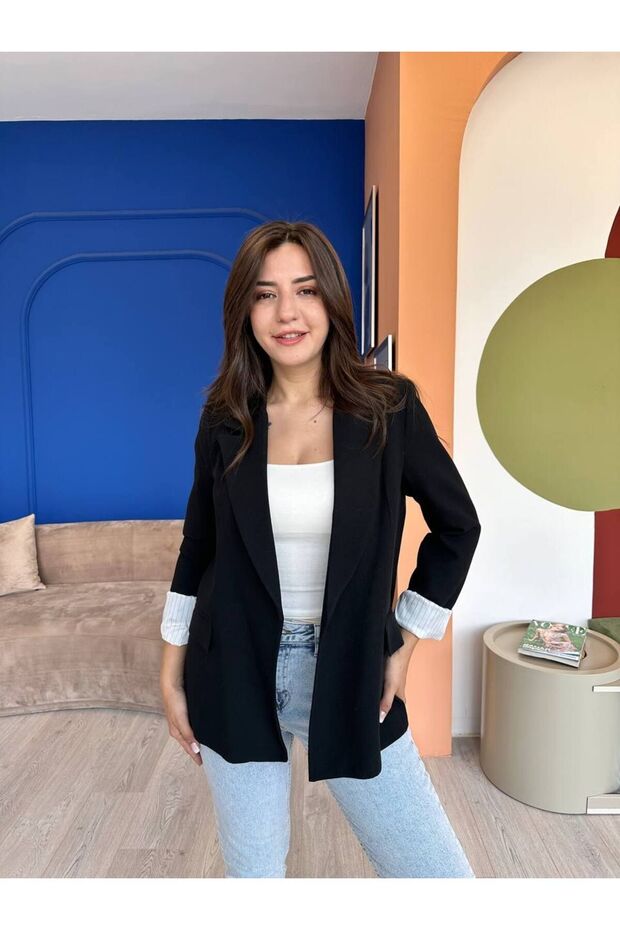 Linen Black Jacket - 4