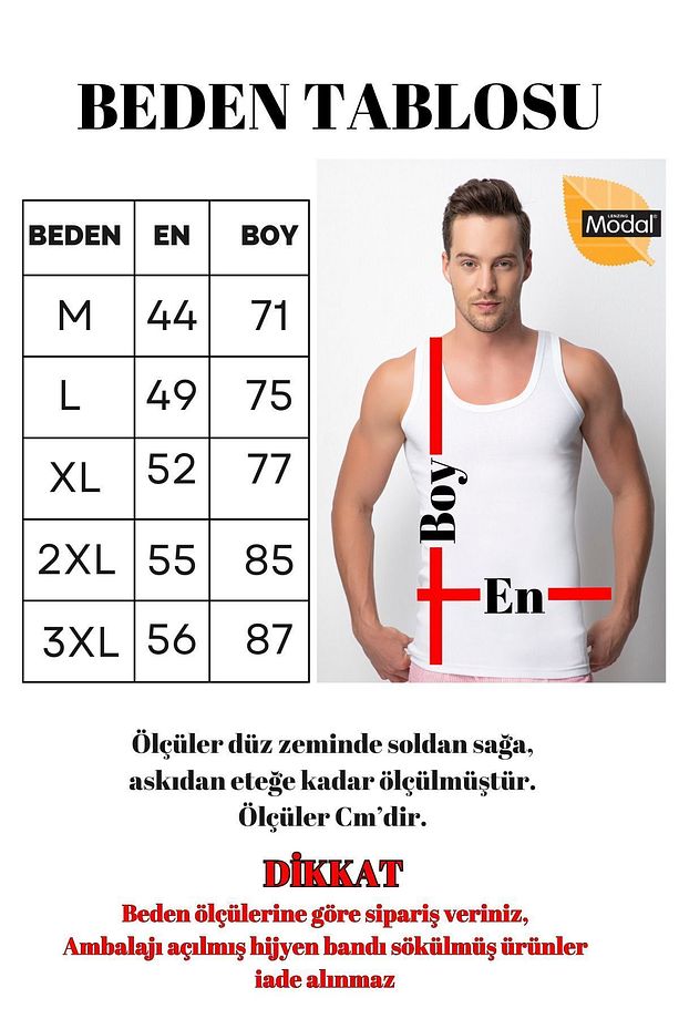 3'lü Paket Modal Erkek Atlet 2142 - 4