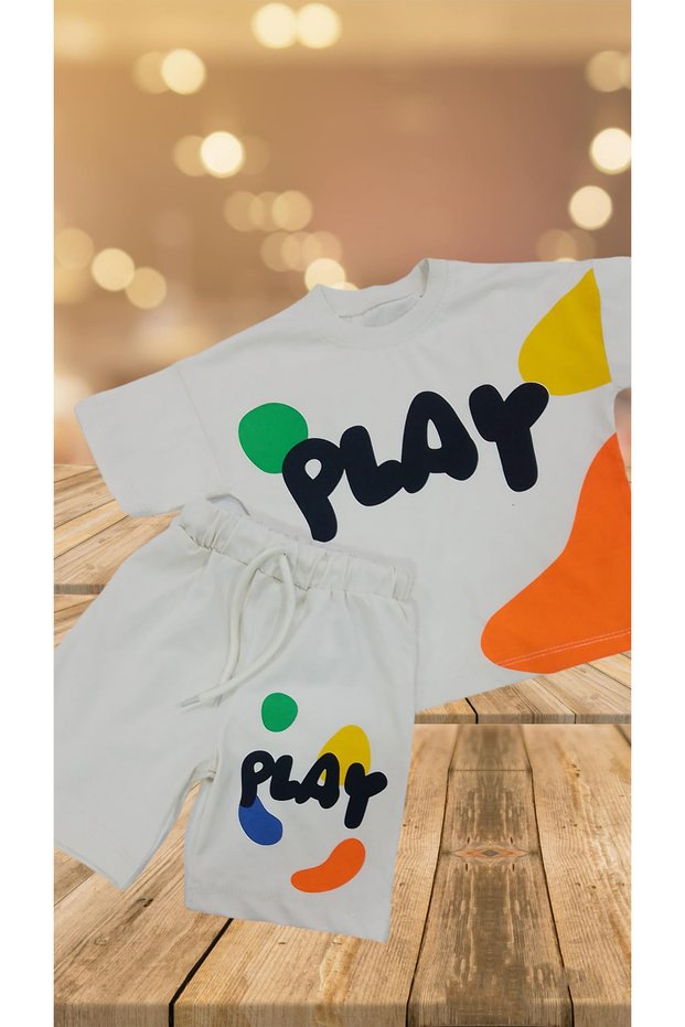 Children's Shorts T-Shirt Summer Two-Piece Set Printed Oversized Baby Children's Shorts T-Shirt Bottom Top Set