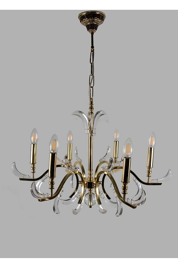 AVİZE 6 Lİ MODERN ,SALON,OTURMA,YATAK ODASI ALTIN SARI - 4