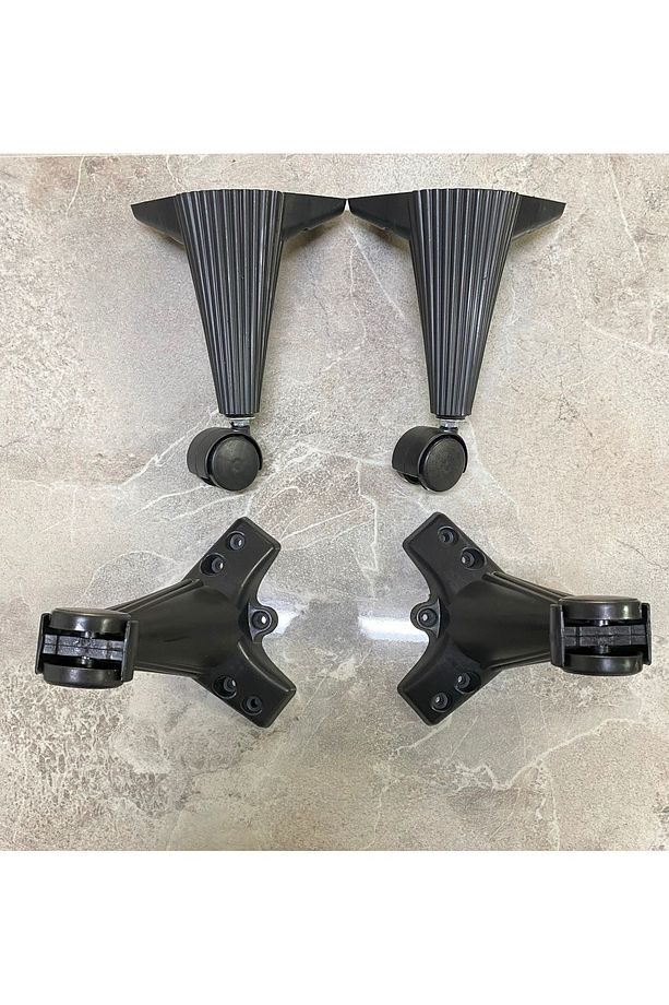 Tekerlekli Sehpa Masa Ayağı, Akıllı Sehpa Ayağı, Sihirli Sehpa Ayağı Siyah 4 Adet 360 Derece 20 Cm - 2