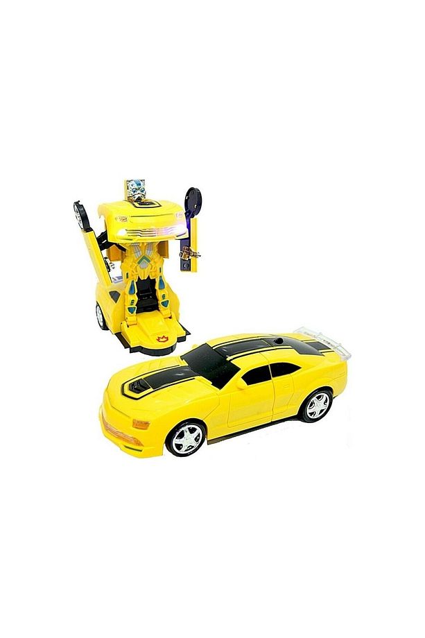 2 In 1 Bumblebee Robota Dönüşen Pilli Işıklı Sesli Camaro Araba - 5