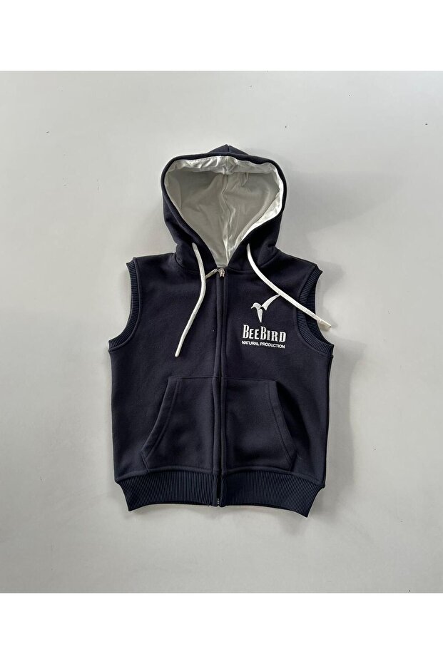 KAPŞONLU FERMUARLI YELEK - 1