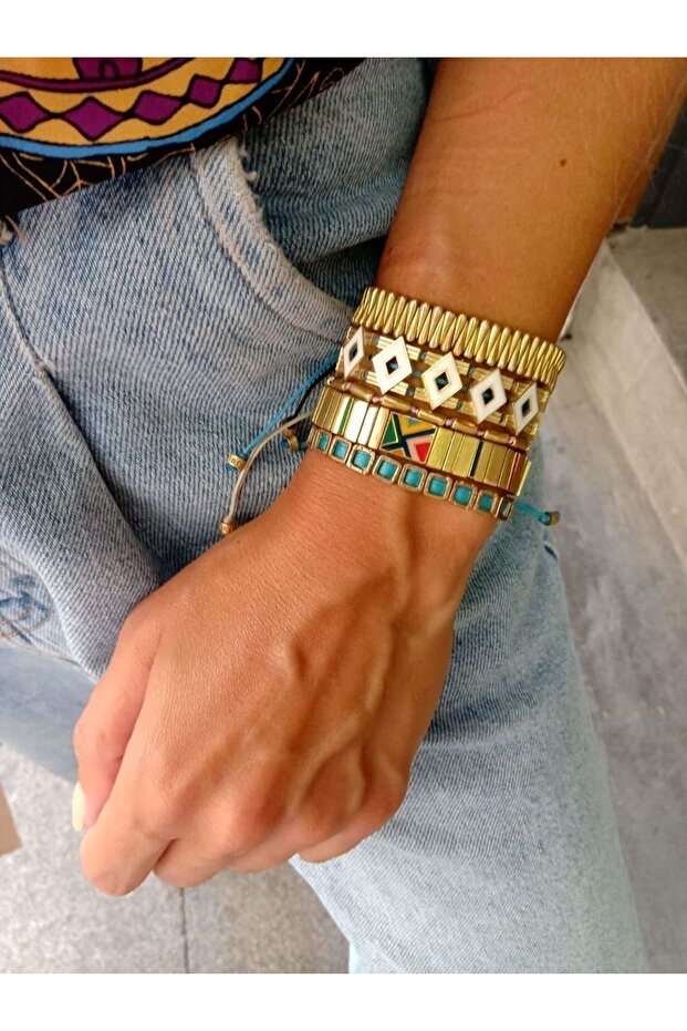 Bronz Mini Square Bileklik - 3