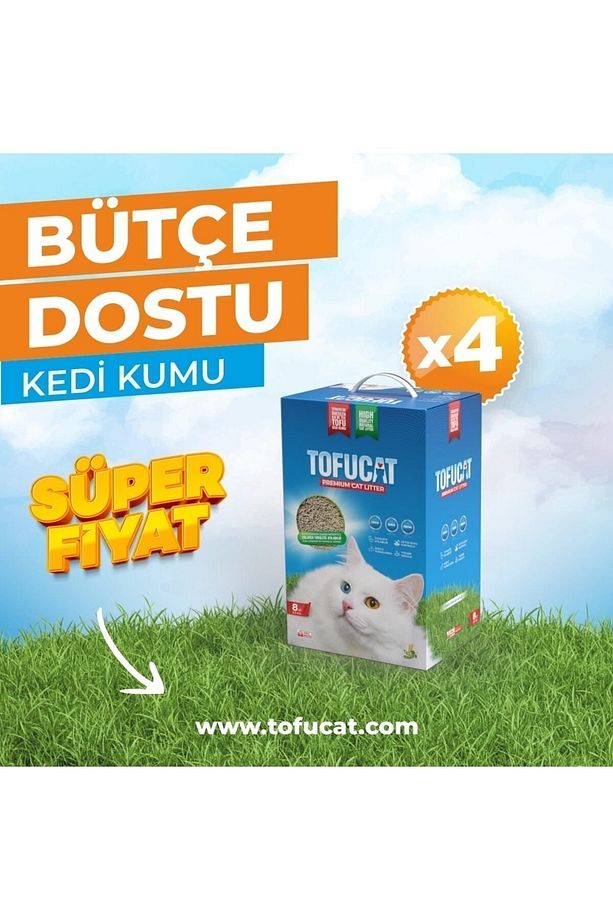 32 Litre Fırsat Paketi (8 LİTRE X 4 ADET) Pelet Tofu Kedi Kumu - 3