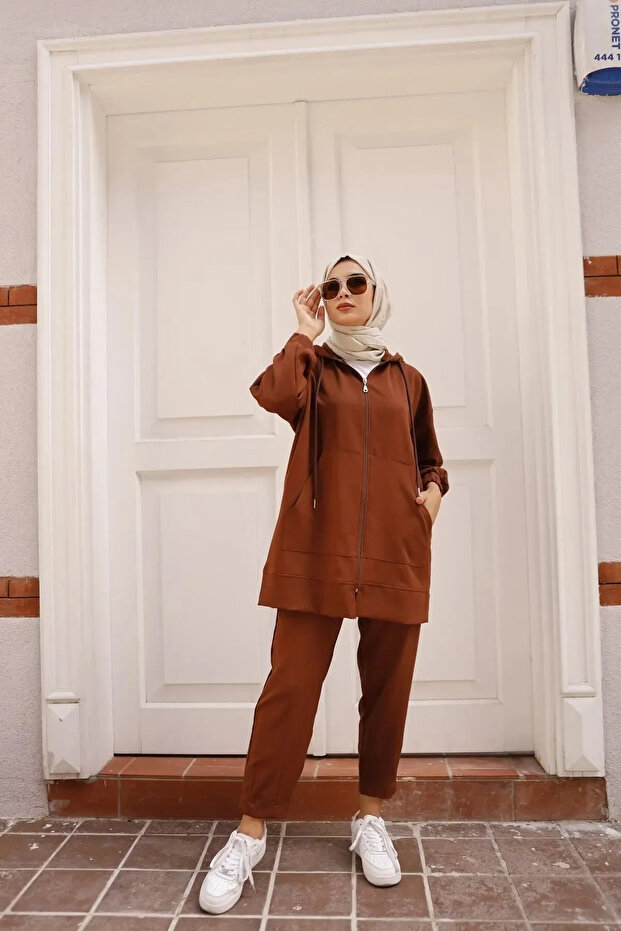 Women's Plus Size Hooded Zippered Bottom-Top Suit