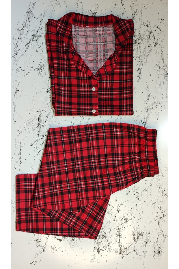 Red Checkered Pajama Set - 3