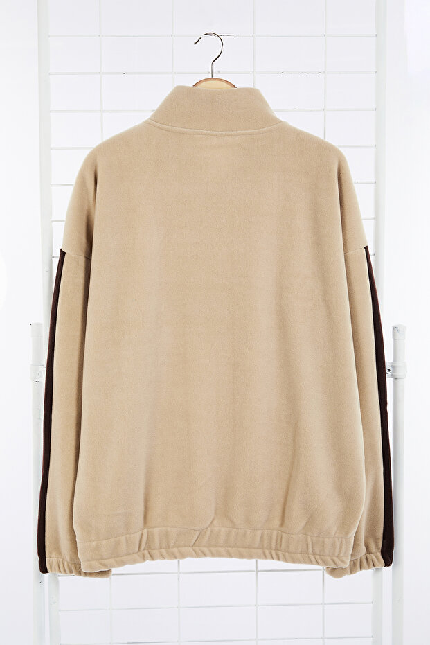 Taş Unisex Oversize/Geniş Kesim Dik Yaka Şehir Nakış Anti-pilling Polar Sweatshirt TMNAW24SW00034 - 8