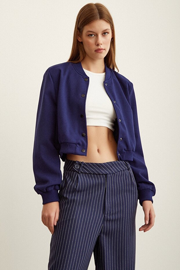 Snap Fastener Lined Coat - 1