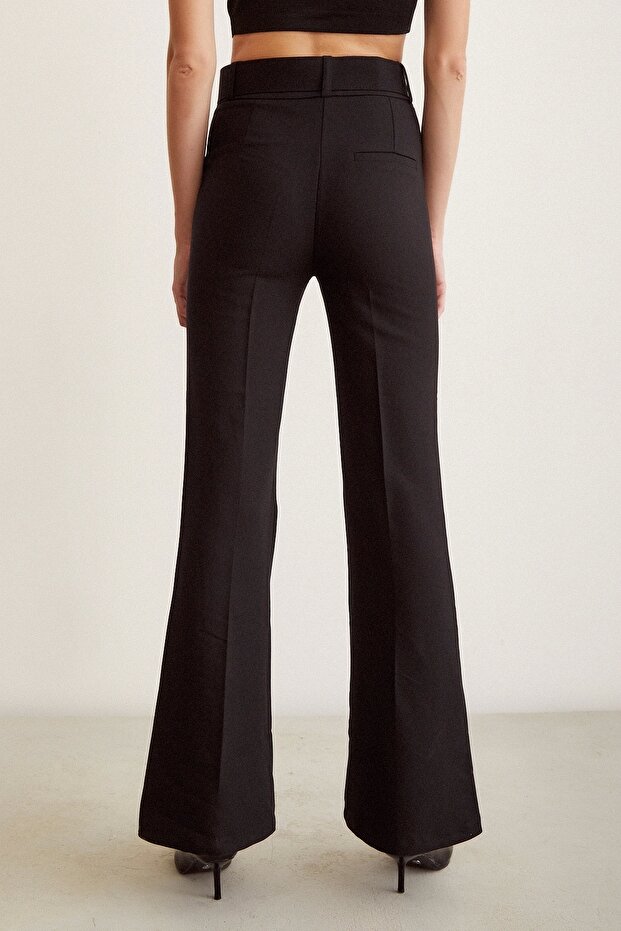 Kemerli İspanyol Paça Pantolon - 6