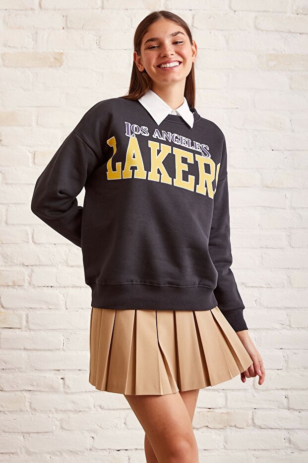 Lakers Baskılı Sweatshirt - 1