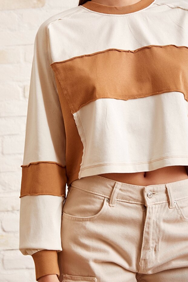 Çift Renk Oversize Sweatshirt - 5