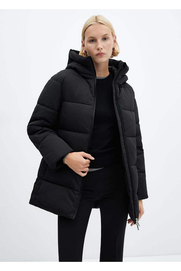 Kapüşonlu kapitone anorak - 1