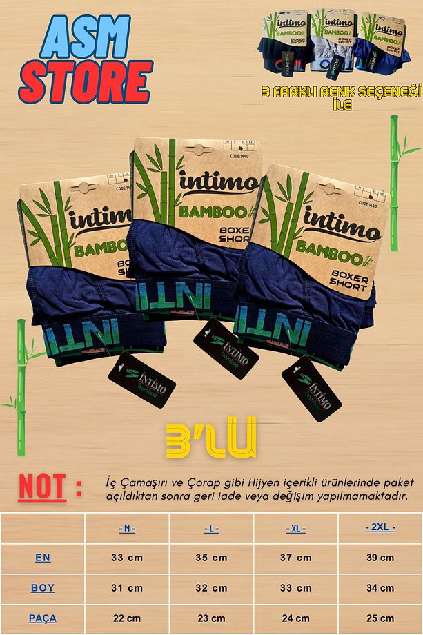 Bambu Boxser 3'lü - 1