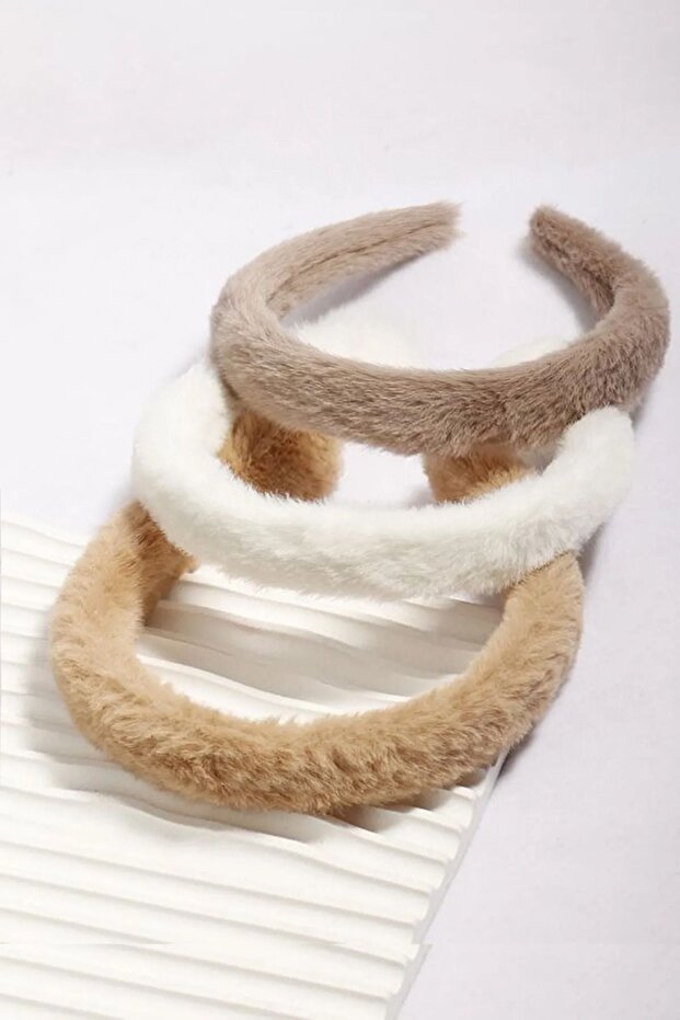 Kadın 3'lü Peluş Taç Seti - 1