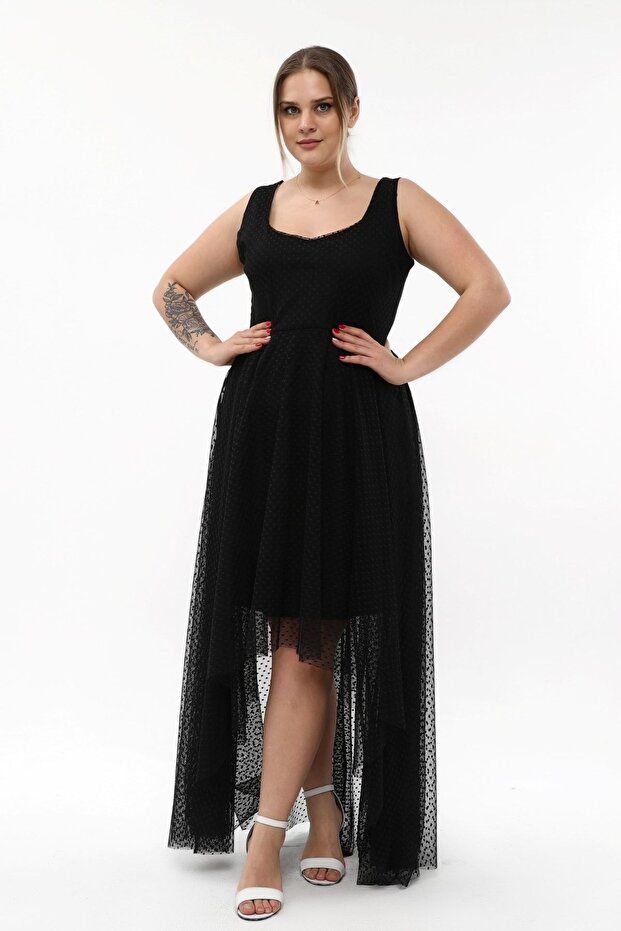 Rochie de seara eleganta din tul elastic - 1