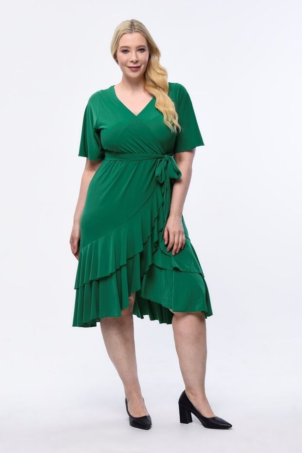 Μίντι ελαστικό κομψό βραδινό φόρεμα - 1