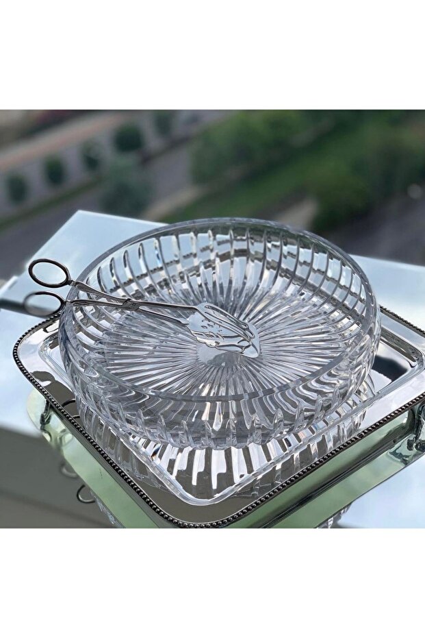 Paşabahçe Crystal Cut Glass Salad Bowl 28 cm