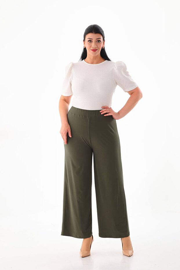 Plus Size Lycra Sendy Fabric STRETCH COMFORTABLE FABRIC PANTS 3076