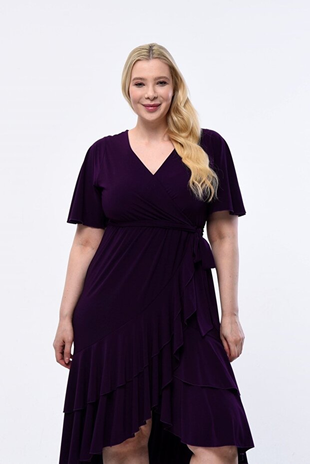 Μίντι ελαστικό κομψό βραδινό φόρεμα - 3