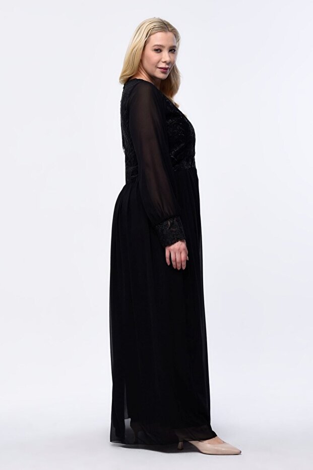 Rochie de seara lunga din sifon 3046 - 4