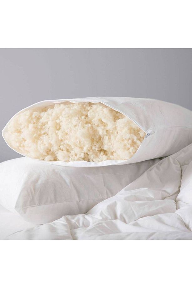 2 Adet Yün Yastık 1. Kalite 1200 gr %100 Saf Yıkanmış Yün %100 Pamuk Kumaş - 2