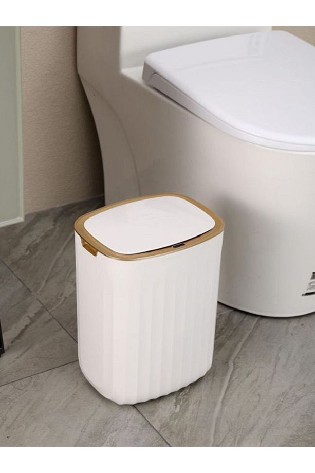 Sensörlü Mutfak Banyo Çöp Kovası Gold 12L - 1