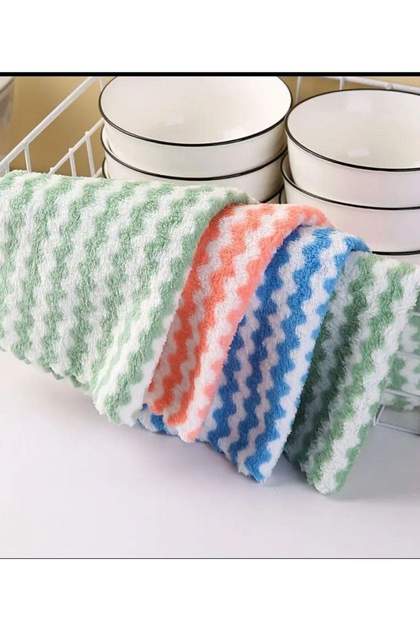 3 Adet Mikrofiber Temizlik Bezi Waffle Mutfak Bezi Polar Mercan Temizlik Bezi 30x30 Cm - 3