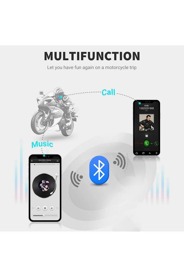 Motorsiklet Kask İçin Kulaklık Bluetooth Mikrofonlu İntercom Su Geçirmez Motor Kurye Kulaklığı - 6