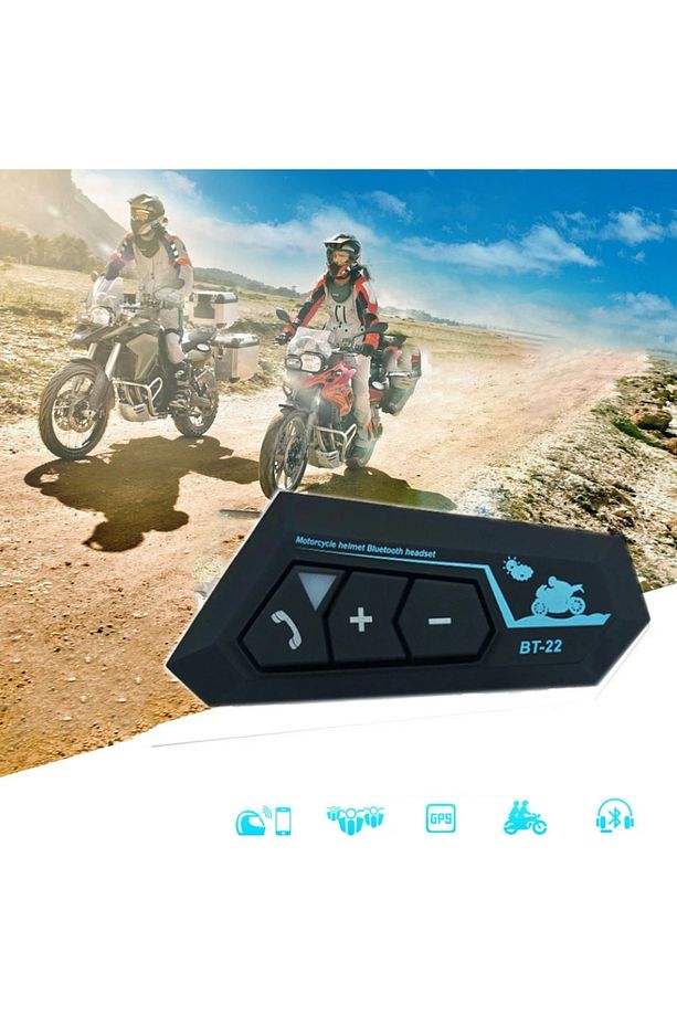 Motorsiklet Kask İçin Kulaklık Bluetooth Mikrofonlu İntercom Su Geçirmez Motor Kurye Kulaklığı - 4