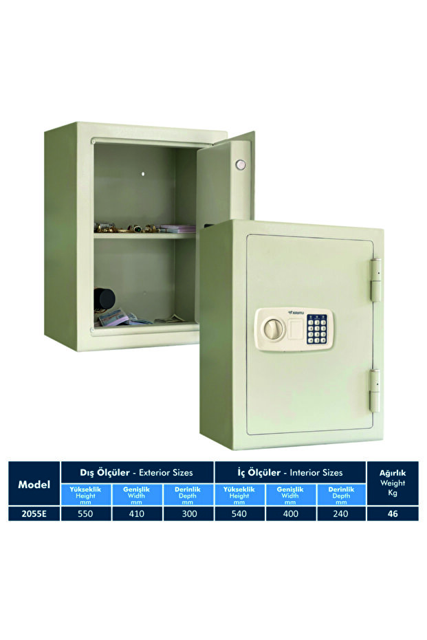 2055 E Elektronik Ev ve Ofis Çelik Kasa - 3