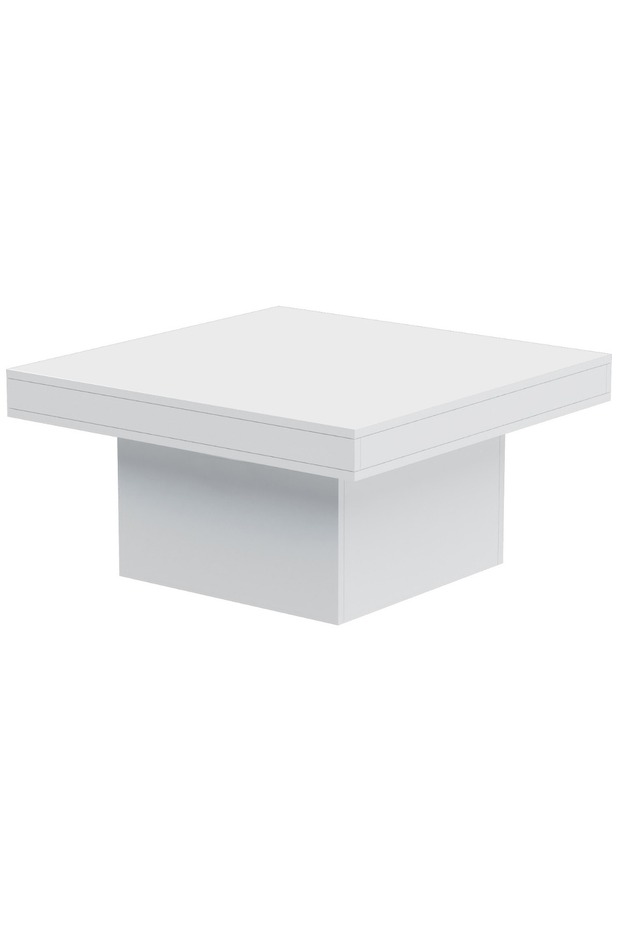 Modern White Square Coffee Table – Durable, Space-Saving, Easy to Maintain - 1