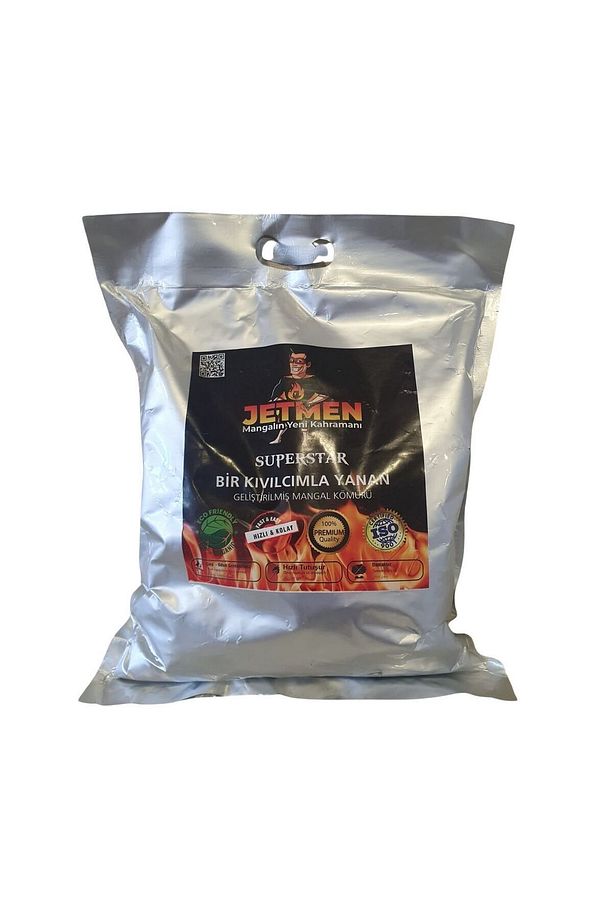 Süper Star Tek Kıvılcımla Yanan Mangal Kömürü Jetyak 2 Kg - 1
