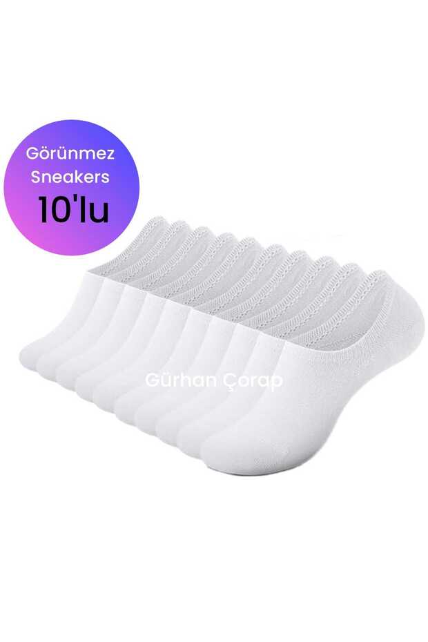 10 Pack Unisex Invisible White Color Sneaker Socks Cotton Sneakers