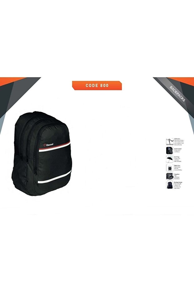 ESCOOL 3 COMPARTMENT BACKPACK SCHOOL BAG - 1