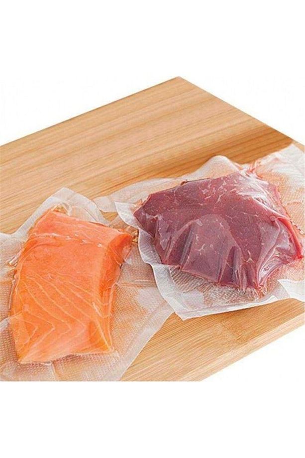 Büyük Boy 100 Adet 21,5 cm x 23,5 cm Şeffaf Vakum Poşeti Ambalajı Vakumlu Torba - 3