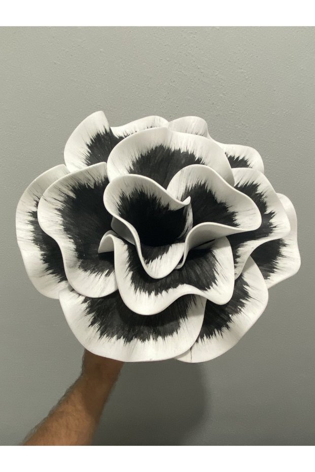 Decorative Handmade Luxury Latex Eva Artificial Flower-WHITE BLACK Detailed-Foam flower
