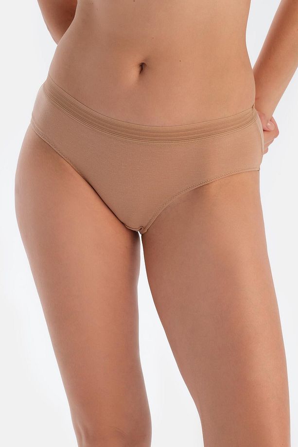 Açık Kahve Basic Paça Ve Bel Dantel Detaylı Hipster Külot - 5