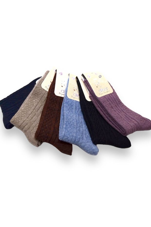 6-Piece Women's Wool Socks Lambswool Does Not Cause Discomfort Thanks to Lambswool Cotton Blend