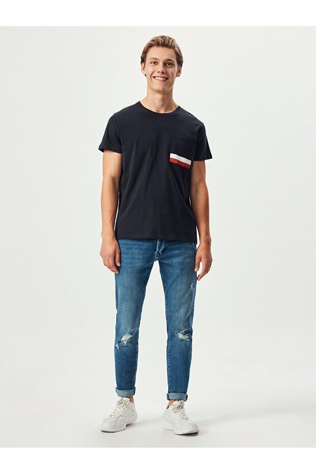 Men's DARK BLUE T-SHIRT 012218401460890000