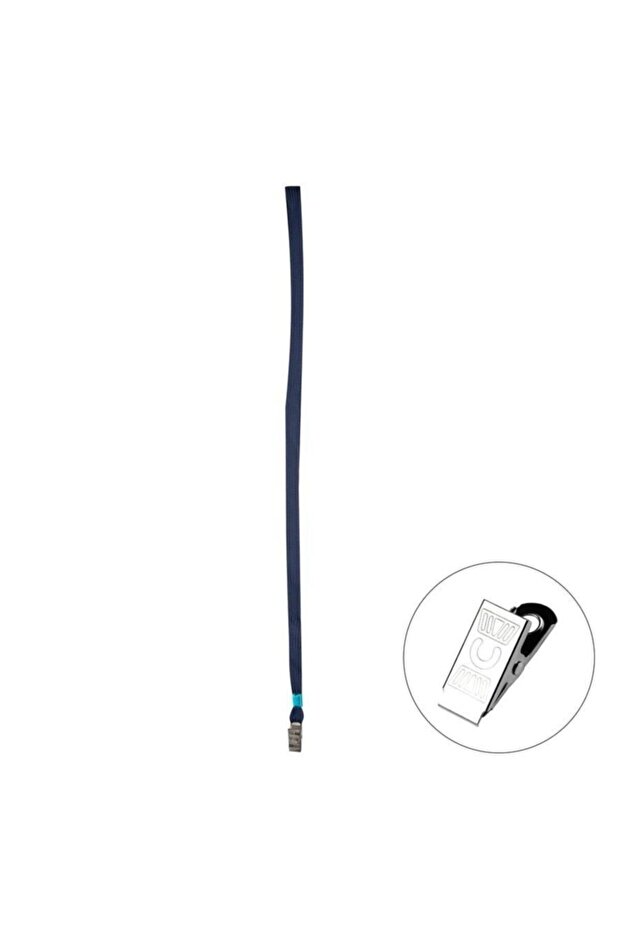 504 Card Lanyard Flat Knitted Navy Blue 50 Pieces (1 Pack of 50 Pieces)