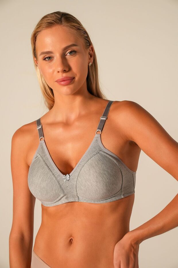 Women's Gray Sponge Wire-Free Recovery Bra