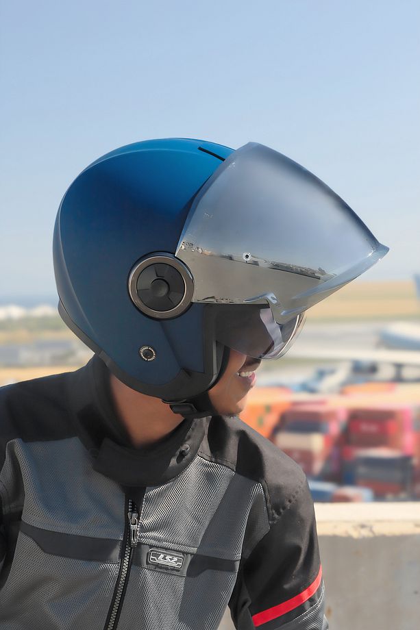 CLASSY MAT NAVY MAVİ KASK - 5