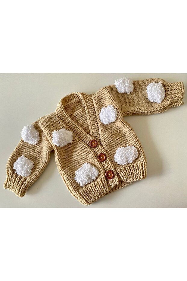 Hand Knitted Cloudy Baby Cardigan