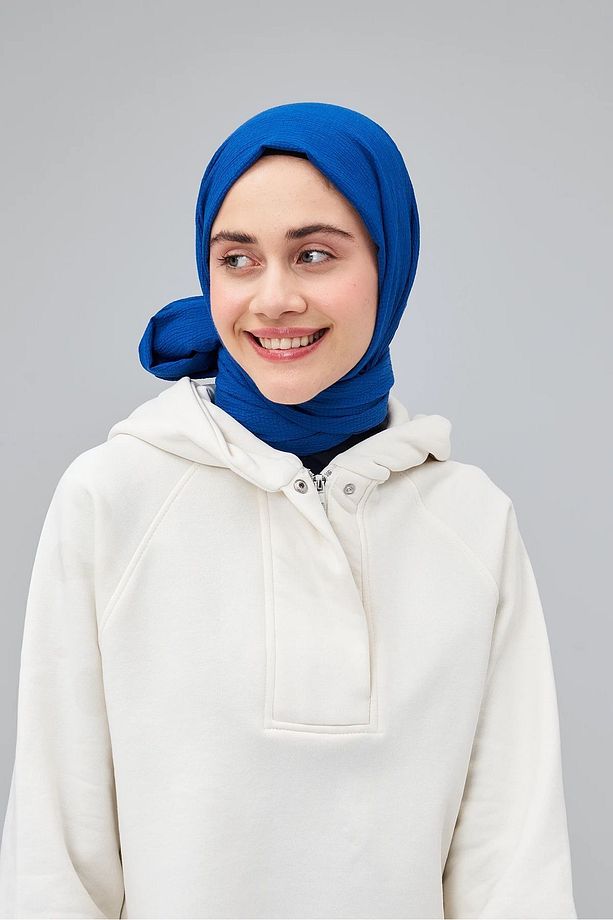 Moda Kaşmir Mio Şal - Saks Mavisi - 1