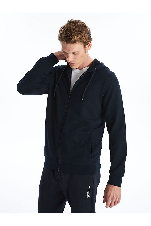 LCW Kapüşonlu Uzun Kollu Erkek Fermuarlı Sweatshirt - 1